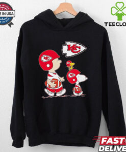 Peanuts characters Kansas City Chiefs football logo shirt
