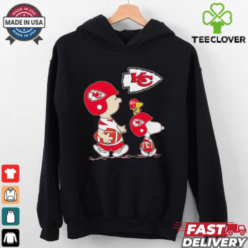 Peanuts characters Kansas City Chiefs football logo shirt