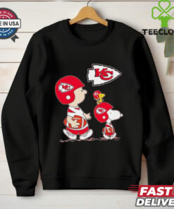 Peanuts characters Kansas City Chiefs football logo shirt