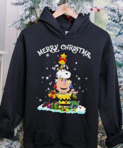 Peanuts characters Merry Christmas tree shirt