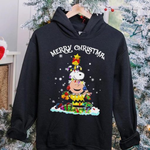 Peanuts characters Merry Christmas tree shirt