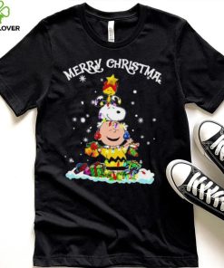Peanuts characters Merry Christmas tree shirt