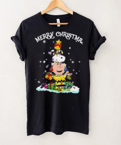 Peanuts characters Merry Christmas tree shirt