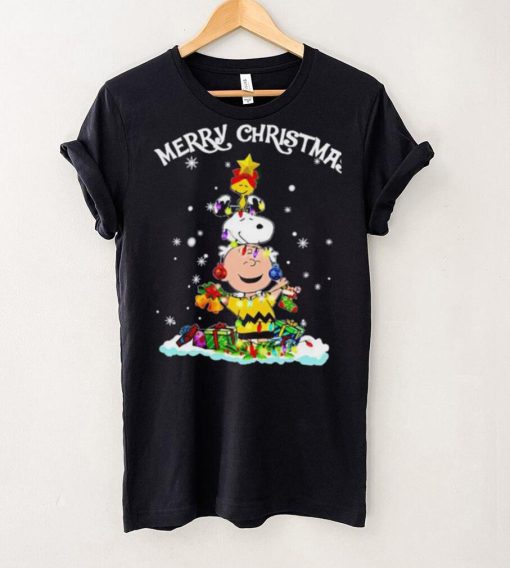 Peanuts characters Merry Christmas tree shirt