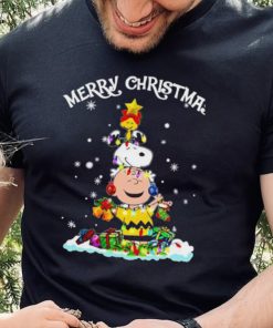 Peanuts characters Merry Christmas tree shirt
