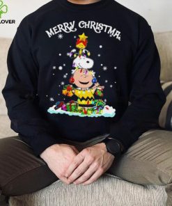 Peanuts characters Merry Christmas tree shirt