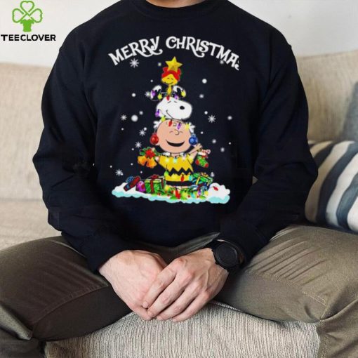 Peanuts characters Merry Christmas tree shirt