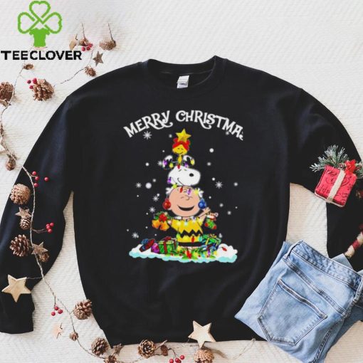 Peanuts characters Merry Christmas tree shirt