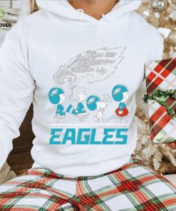 Peanuts characters walking Philadelphia Eagles big logo shirt