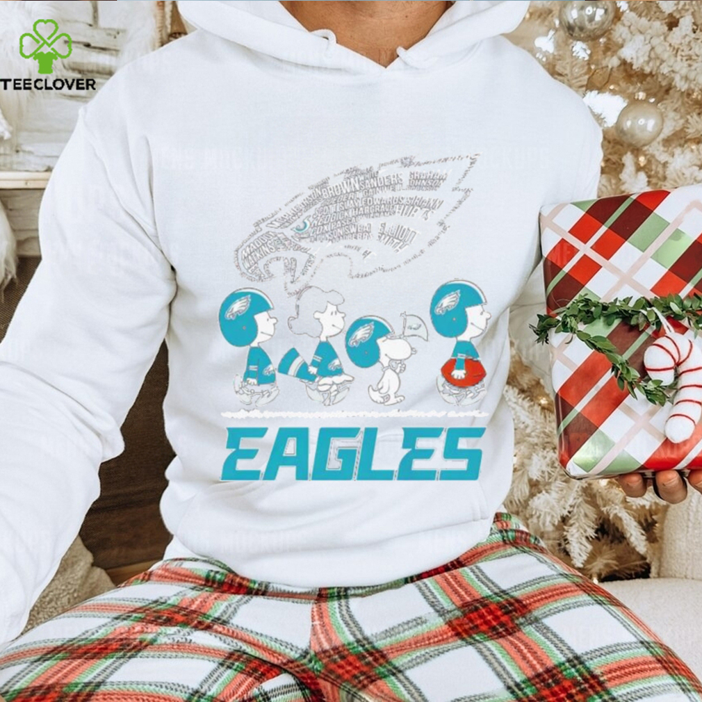 Peanuts characters walking Philadelphia Eagles big logo shirt - Limotees