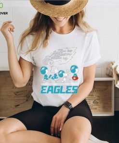 Peanuts characters walking Philadelphia Eagles big logo shirt