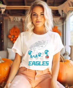 Peanuts characters walking Philadelphia Eagles big logo shirt