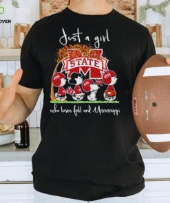 Peanuts just a girl who loves fall and Mississippi shirt