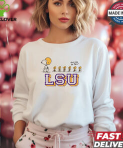 Peanuts x LSU Tigers Snoopy’s Football Team Here Come The Tigers t shirt 2 Peanuts x LSU Tigers Snoopy’s Football Team Here Come The Tigers t shirt