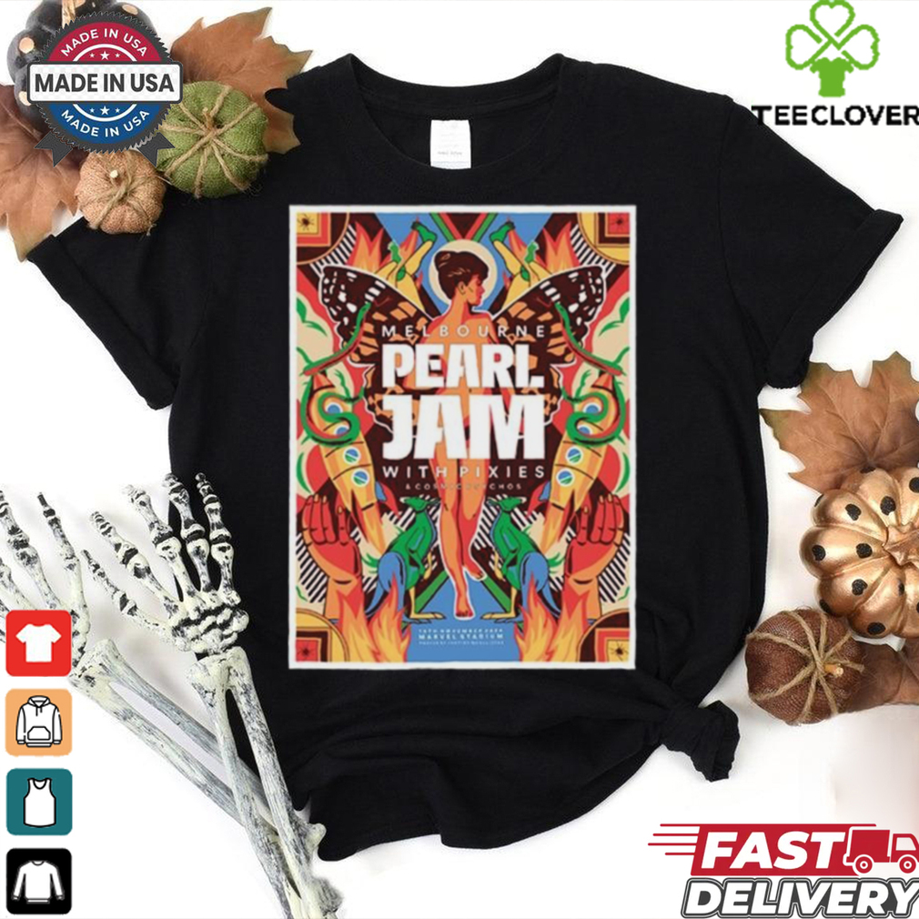 Pearl Jam Melbourne With Pixies and Cosmic Psychos 16th Nov 2024 Marvel Stadium Shirt Pearl Jam Melbourne With Pixies and Cosmic Psychos 16th Nov 2024 Marvel Stadium Shirt