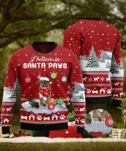 Pekingese I Believe In Santa Paws Ugly Christmas Sweater Gift Men Women