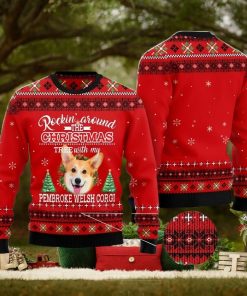 Pembroke Welsh Corgi Rockin’ All Over Printed 3D Ugly Christmas Sweater Christmas Gift For Men And Women