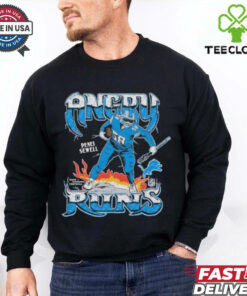 Penei Sewell Angry Runs Detroit Lions T-shirts featuring a dynamic design highlighting Penei Sewell’s powerful runs and aggressive playing style with the Detroit Lions.