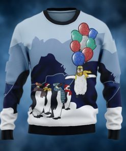 Penguin Christmas Balloon Penhuin Lover Ugly Christmas Sweater