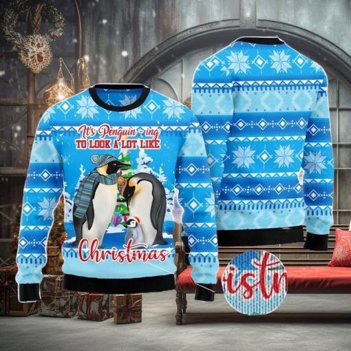 Penguin Family All Over Printed 3D Ugly Christmas Sweater Christmas Gift For Men And Women