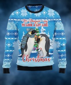Penguin Family Ugly Christmas Holiday Sweater