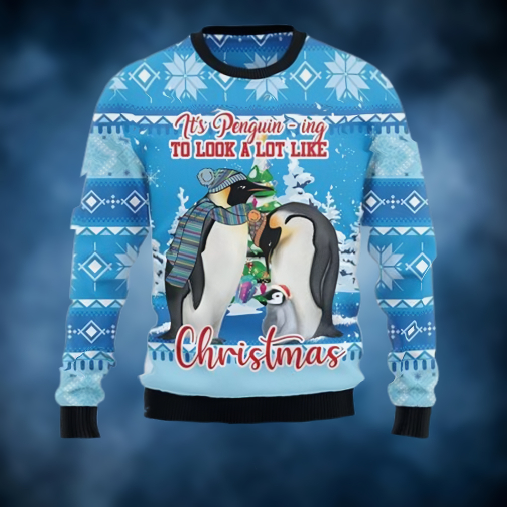 Penguin Family Ugly Christmas Holiday Sweater