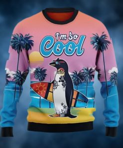 Penguin I’m So Cool Beach Lover Ugly Christmas Sweater