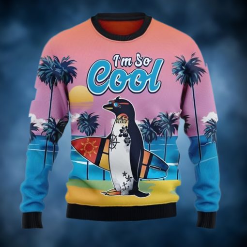Penguin I’m So Cool Beach Lover Ugly Christmas Sweater