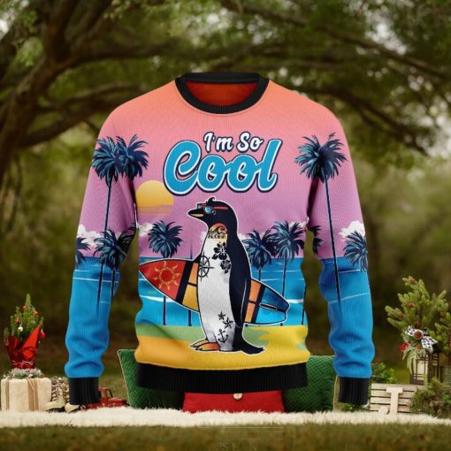 Penguin Im So Cool Ugly Christmas Sweater