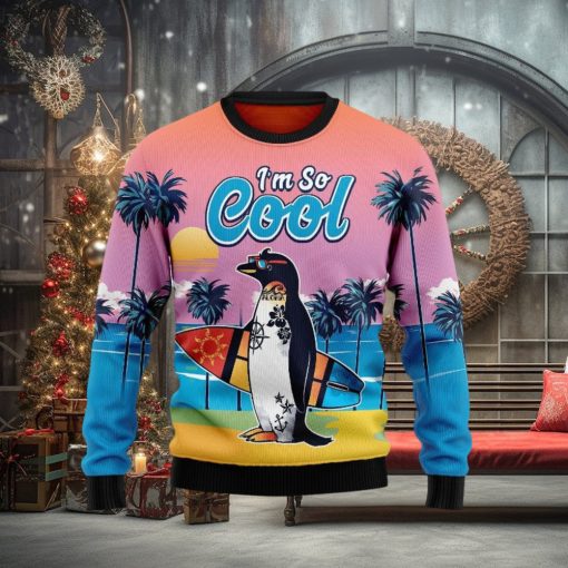 Penguin Im So Cool Ugly Christmas Sweater