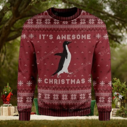 Penguin It Is Awesome Christmas Ugly Sweater Party