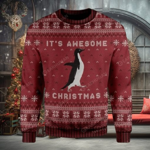 Penguin It Is Awesome Christmas Ugly Sweater Party