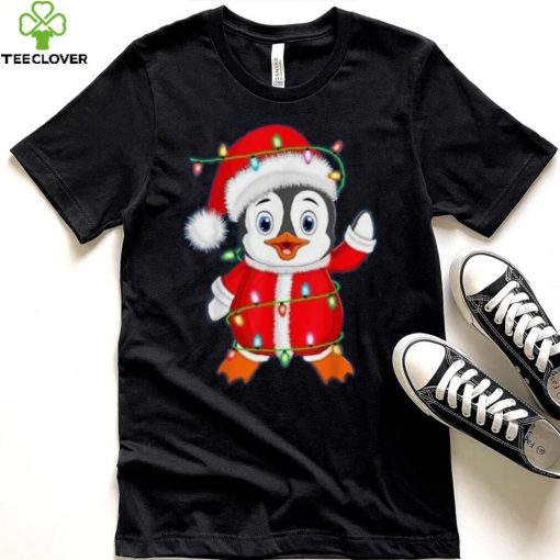 Penguin Lover Xmas Lighting Santa Penguin Christmas Shirt