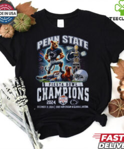 Penn State Nittany Lions Fiesta Bowl Champions 2025 T-shirt, featuring a bold design celebrating Penn State's victory at the 2025 Fiesta Bowl, unisex fit, fan-favorite style, perfect for Nittany Lions fans to showcase their team pride and championship achievement.