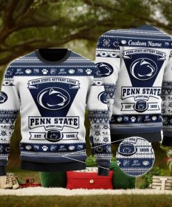 Penn State Nittany Lions Football Team Logo Personalized Ugly Christmas Sweater Christmas Gift For Big Fans
