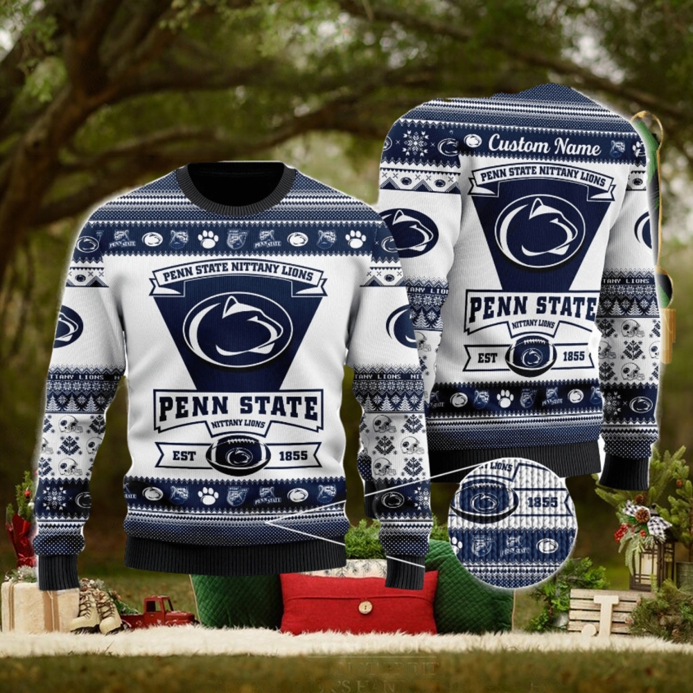 Penn State Nittany Lions Football Team Logo Personalized Ugly Christmas Sweater Christmas Gift For Big Fans Penn State Nittany Lions Football Team Logo Personalized Ugly Christmas Sweater Christmas Gift For Big Fans