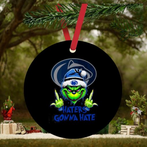 Penn State Nittany Lions Grinch Santa Middle finger haters gonna hate ornament