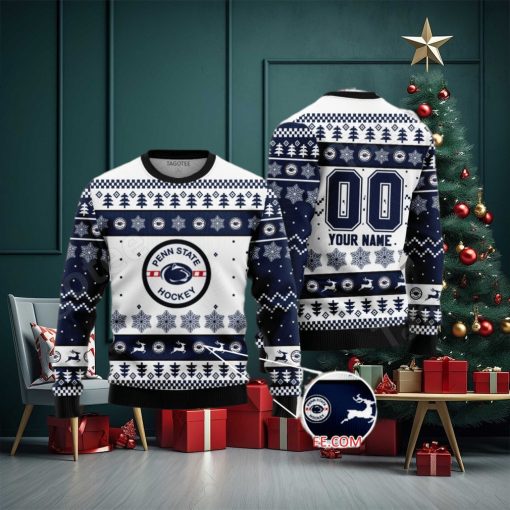 Penn State Nittany Lions Hockey Custom Ugly Christmas Sweater