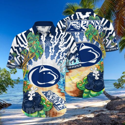 Penn State Nittany Lions NCAA Floral Full Printed 3D Hawaiian Shirt