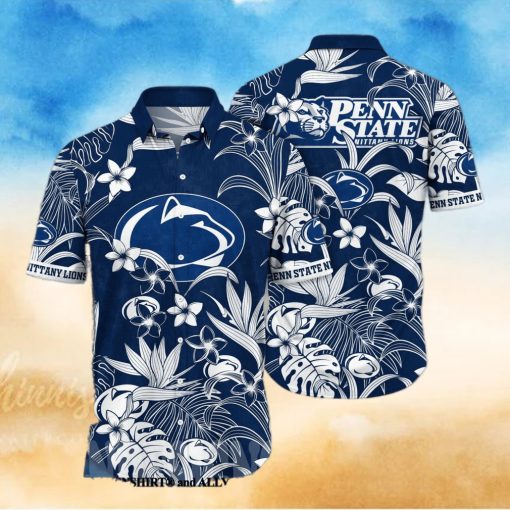 Penn State Nittany Lions NCAA Flower Full Printing Hawaiian Shirt