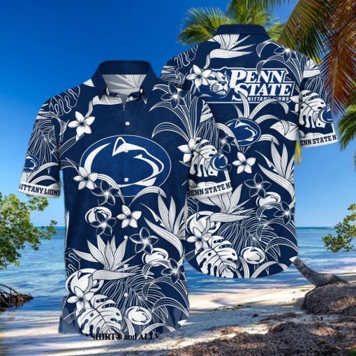 Penn State Nittany Lions NCAA Flower Full Printing Hawaiian Shirt