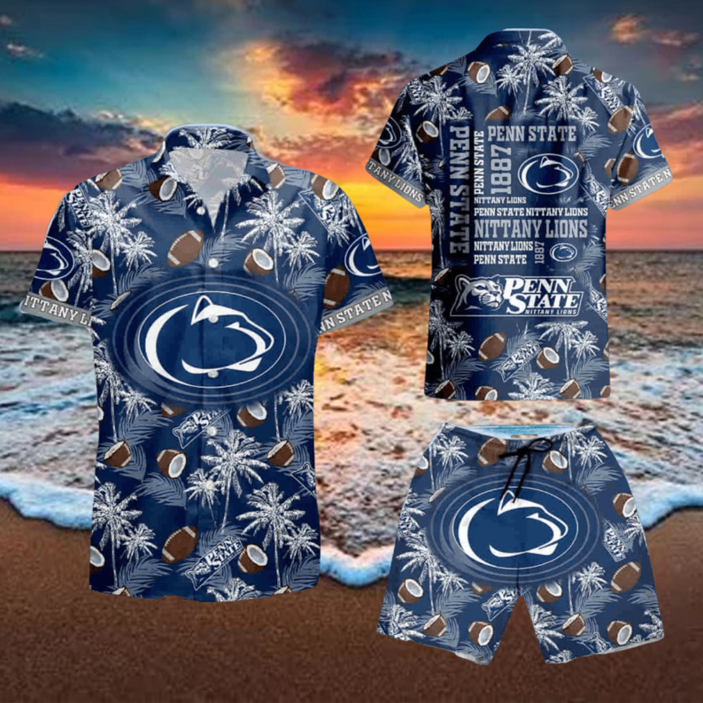 Penn State Nittany Lions Ncaa Hawaiian Shirt And Short Penn State Nittany Lions Ncaa Hawaiian Shirt And Short