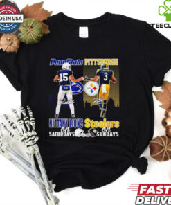 Penn State Nittany Lions on saturdays and Pittsburgh Steelers on Sundays city skyline  2D T shirt