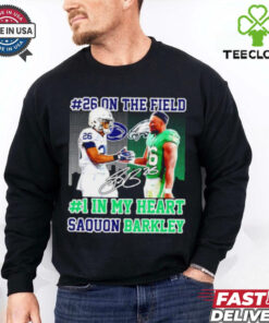Penn State Nittany Lions vs Eagles 26 one the field 1 in my heart Saquon Barkley shirt