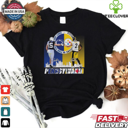 Pennsylvania Drew Allar Penn State Nittany Lions X Justin Fields Pittsburgh Steelers Shirt