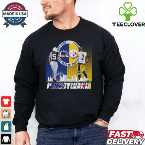 Pennsylvania Drew Allar Penn State Nittany Lions X Justin Fields Pittsburgh Steelers Shirt