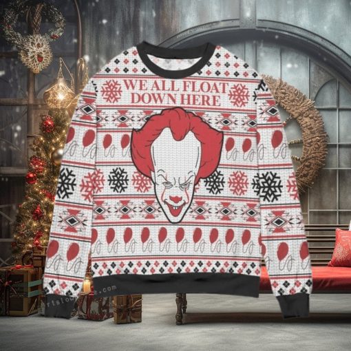 Pennywise We All Float Down Here Christmas Ugly Sweater Mens