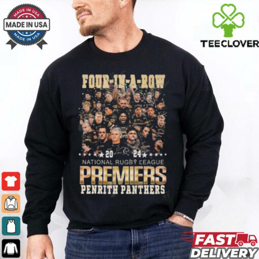 Penrith Panthers 4 In A Row 2024 National Rugby League Premiers Penrith Panthers T hoodie, sweater, longsleeve, shirt v-neck, t-shirt