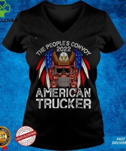 Peoples Freedom Convoy 2022 Support America Truckers US Flag T Shirt