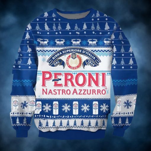 Peroni Nastro Azzurro Beer Ugly Christmas Sweater, Faux Wool Sweater, Gifts For Beer Lovers, International Beer Day, Best Christmas Gifts For 2022 – Pri